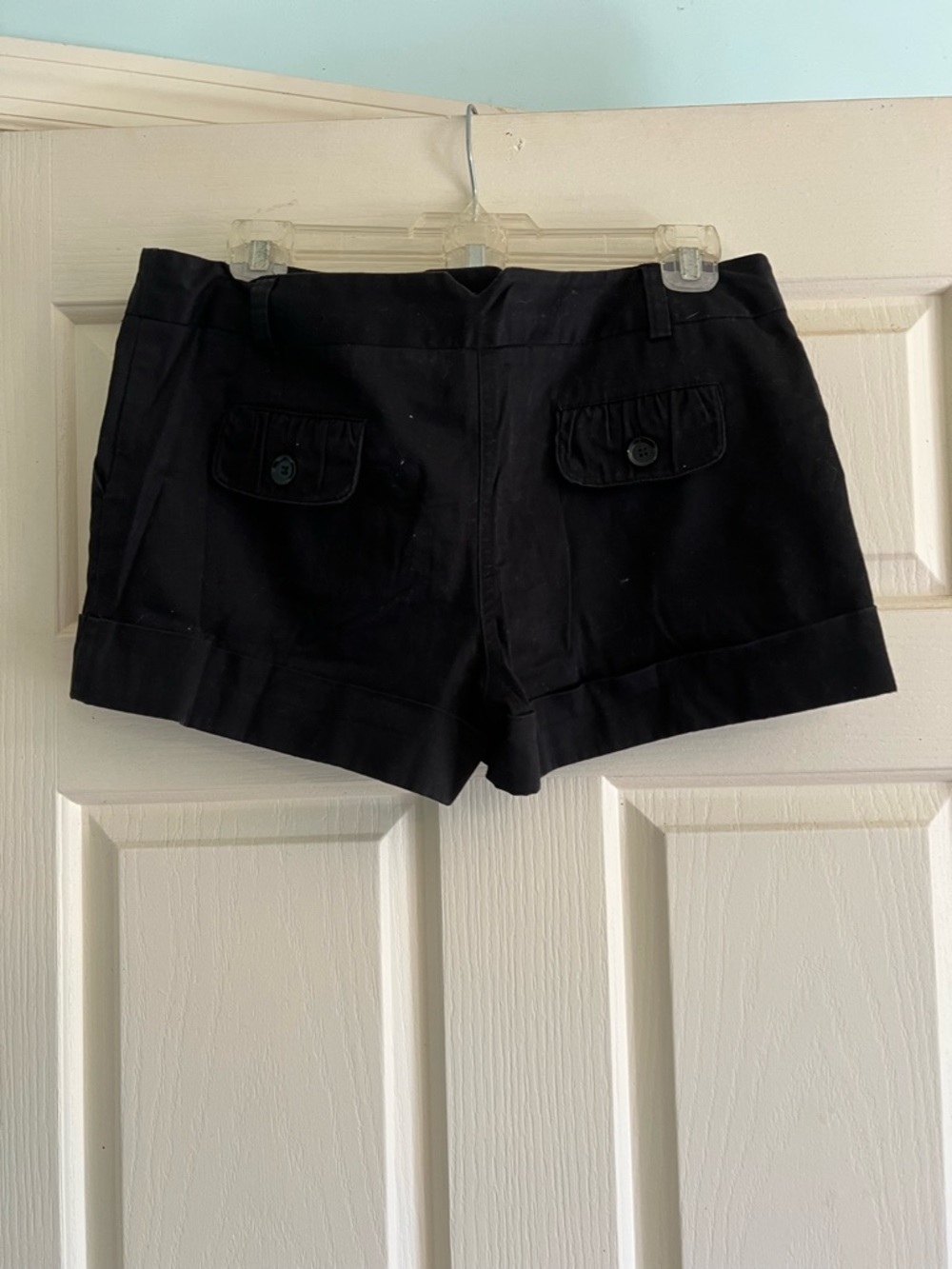 Women's Black Fold-Cuff Dress Shorts - Picture 2 of 3